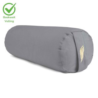 Yoga Bolster - Yoga Kussen - Grijs - Yoga Rol - Yogabolster - Boekweit